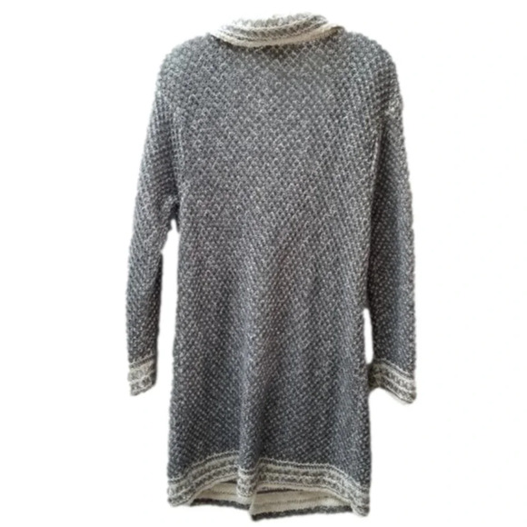 Anthropologie HWR Chunky Knit Long Cardigan Pockets Grey S - Picture 2 of 10